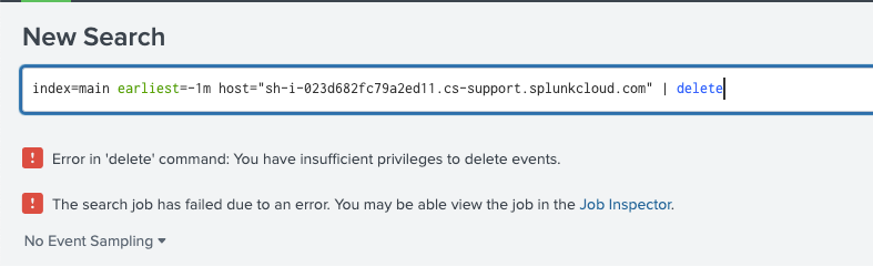 Error message