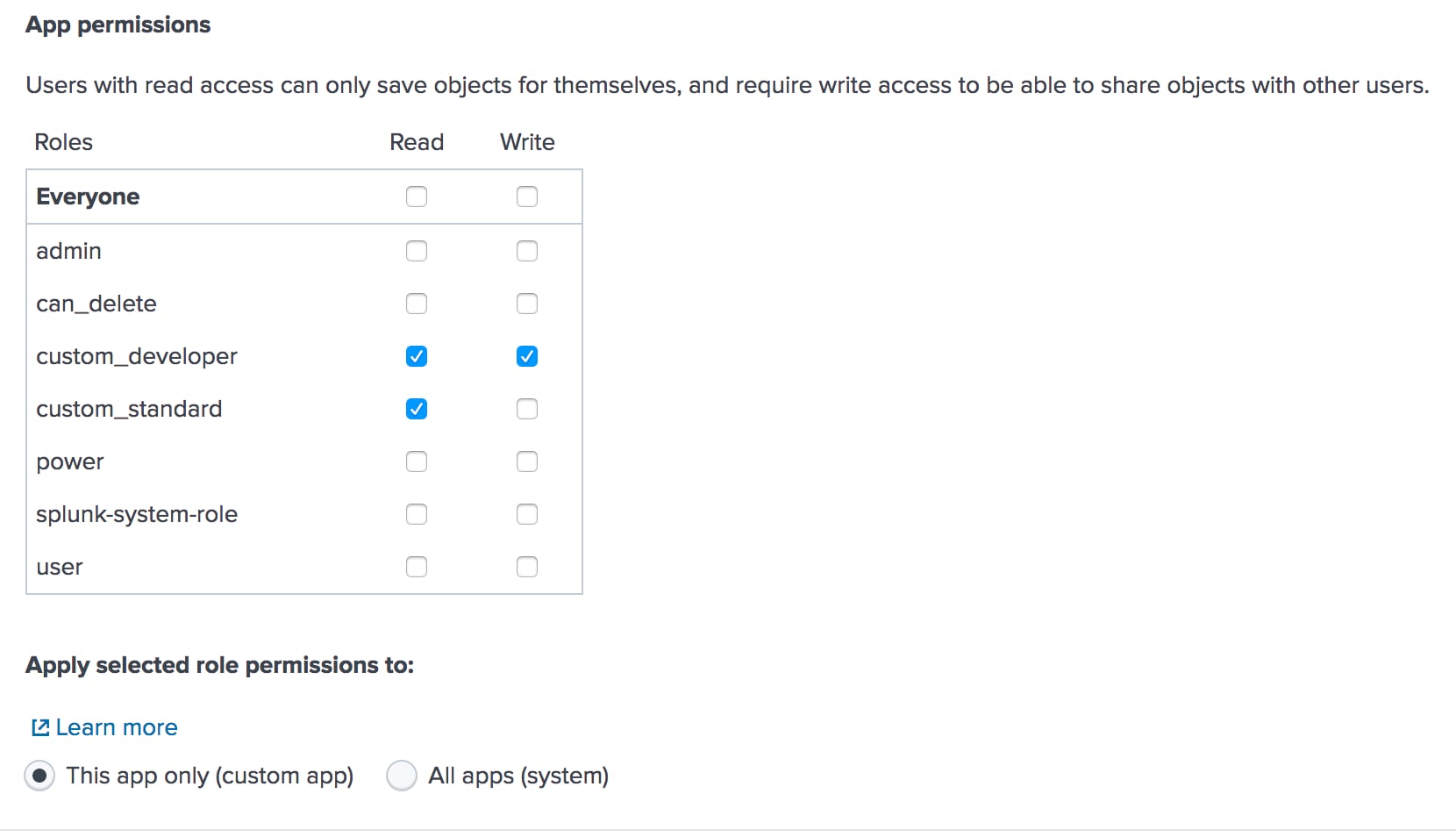 App permissions