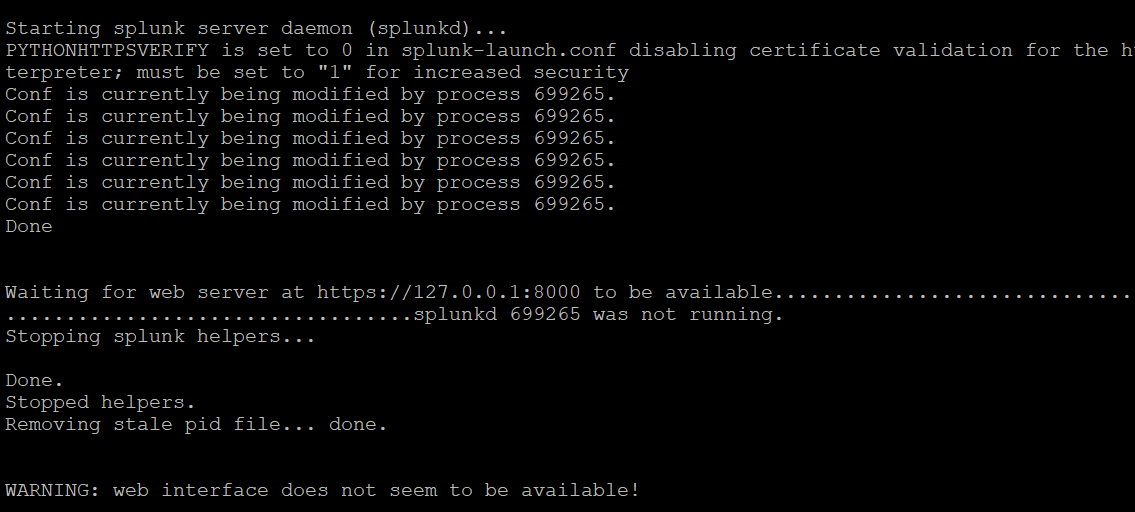 Splunk Web Not Starting