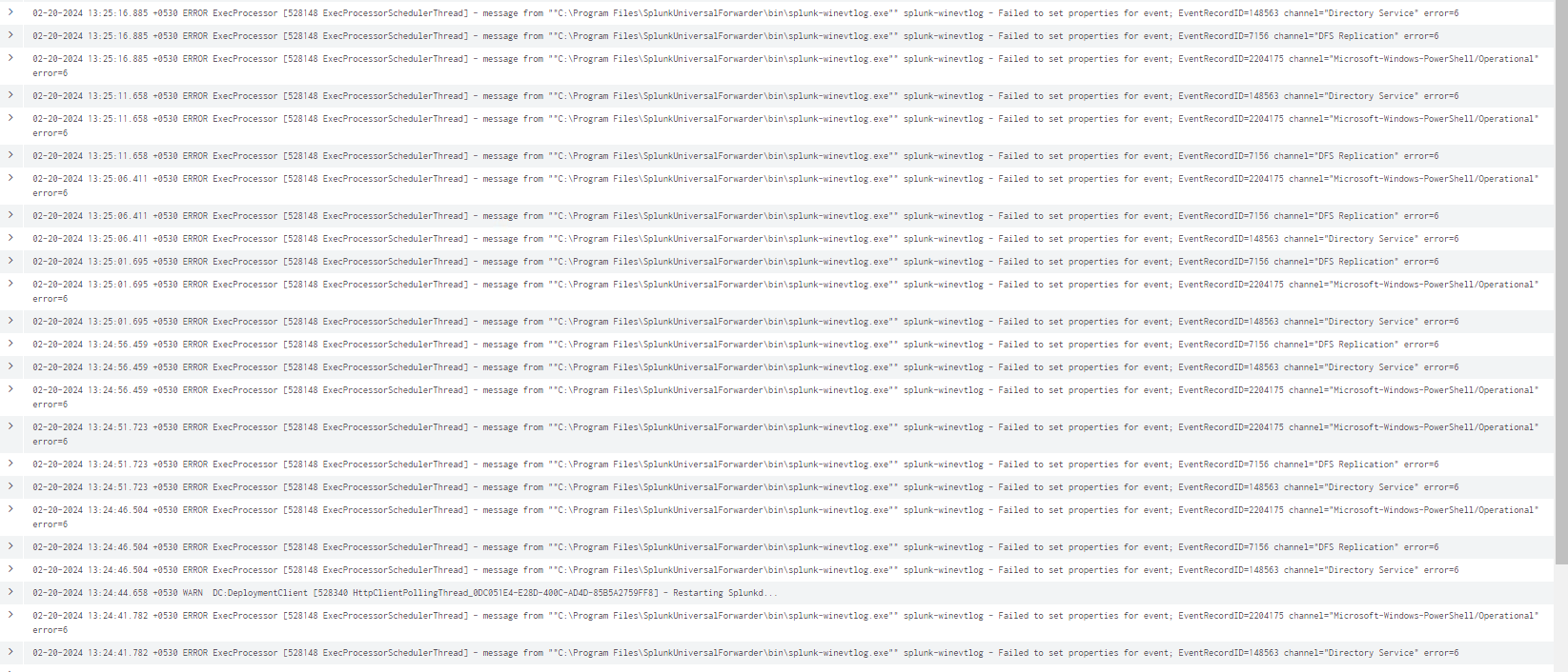 Universal Forwarder on Windows is failing to forward Directory Service ...