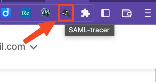 SAML-tracer extension