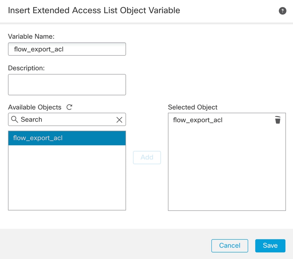 Click on Insert Policy Object and then Extended ACL Object and Assign a Name