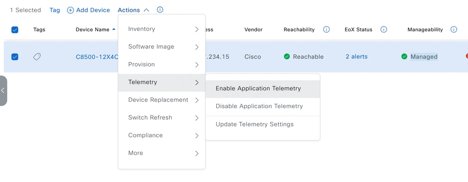 Steps to Enable Application Telemetry