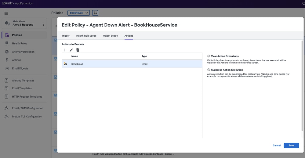 Assign Action to Policy