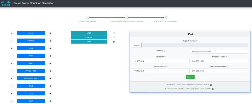 Packet Tracker Condition Generator