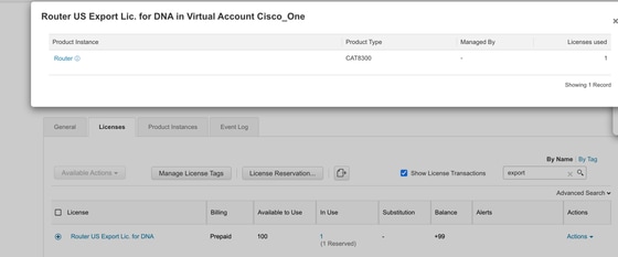 Verify that License is Consumed and Reserved in Portal
