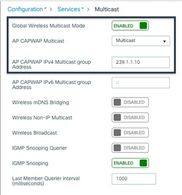 Multicast GUI Configuration