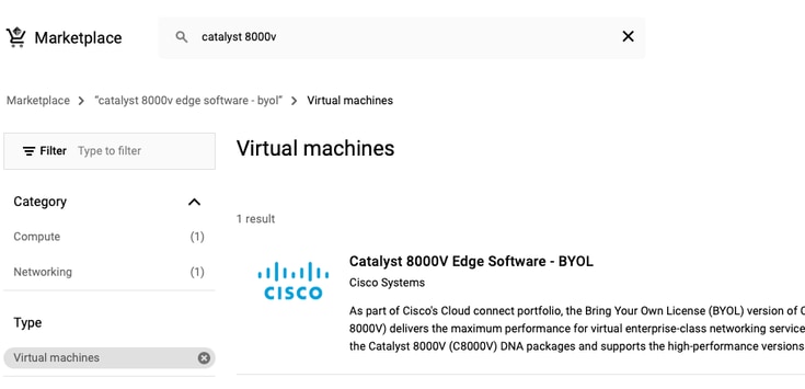 Find C8000v options