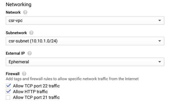 Fill VMs networking settings