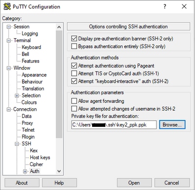 Putty SSH key