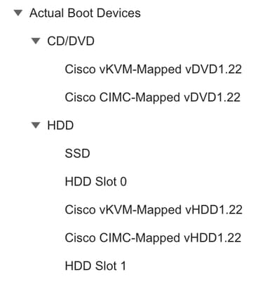 Image 1 - Boot Order Example from CIMC GUI without UEFI