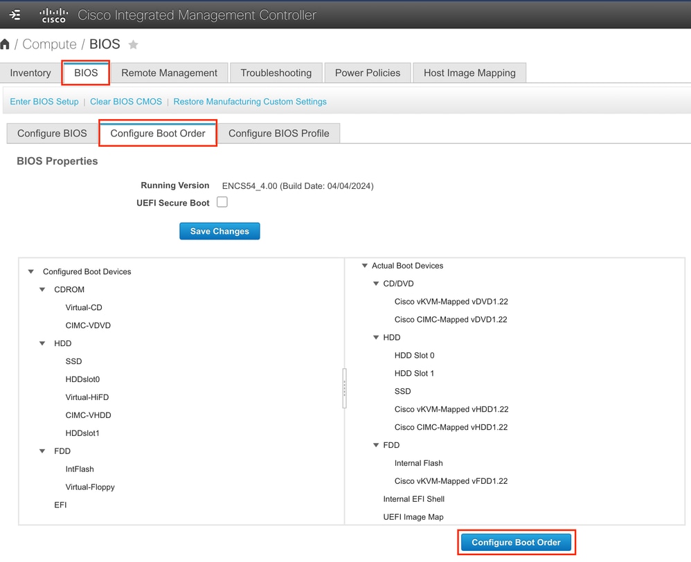 Image 9 -  Configure Boot Order Tab (/compute/bios)