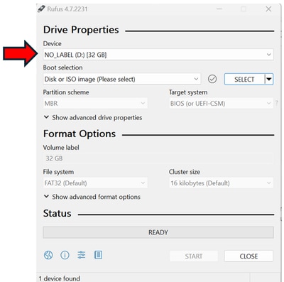 Select Inserted USB