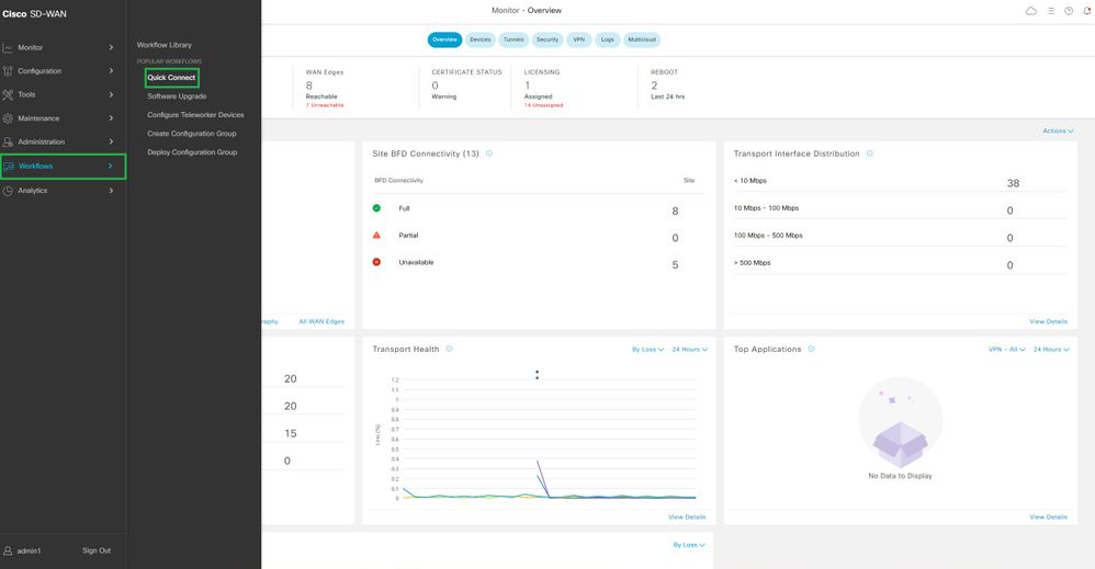 Seleziona connessione rapida