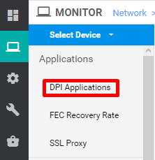 DPI Applications Option on Left Pane