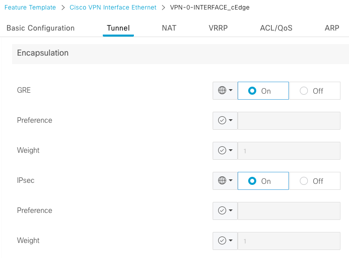 GRE input fields