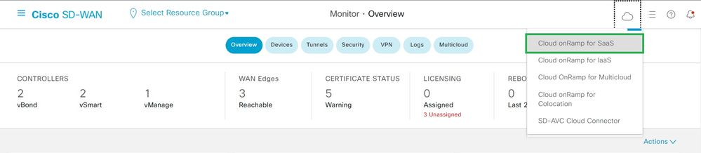 Scegli Cloud onRamp per SaaS