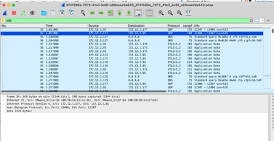 Packets on Wireshark