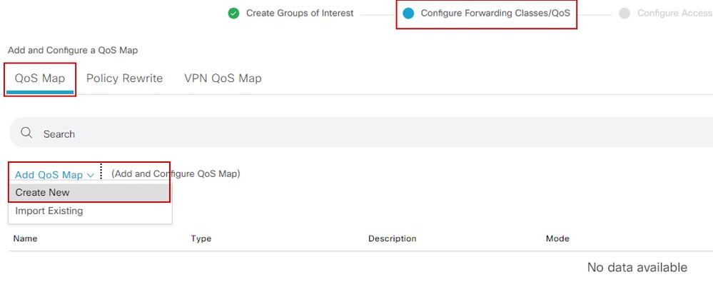 Criando o mapa de QoS