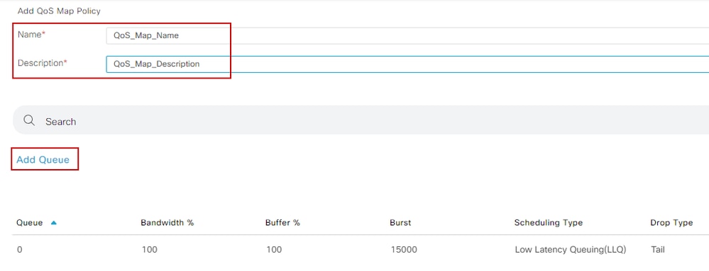 Creating Queues inside QoS Map