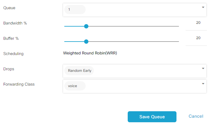 Configuration du planificateur QoS