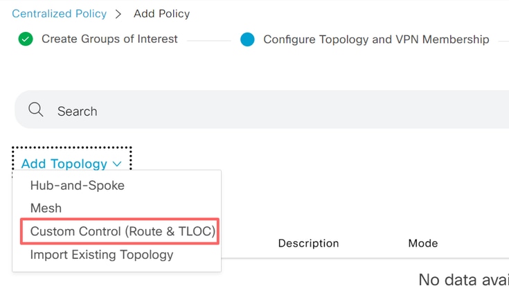 Control personalizado de topología