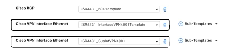 Cisco VPN Interface Feature Template (LAN)