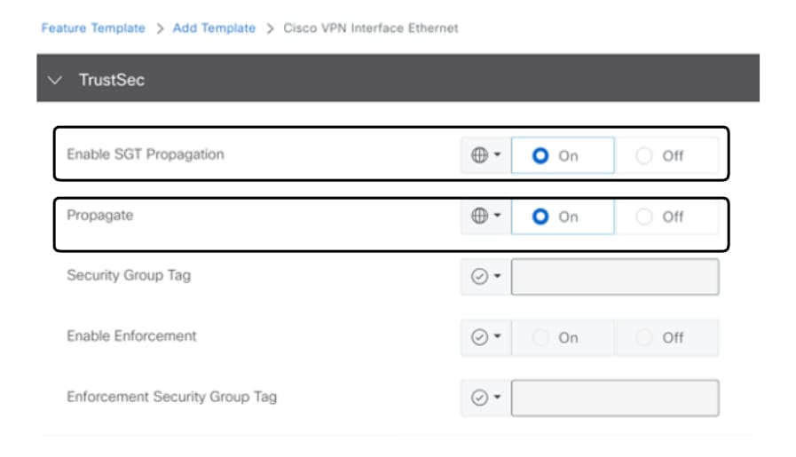 TrustSec configuration