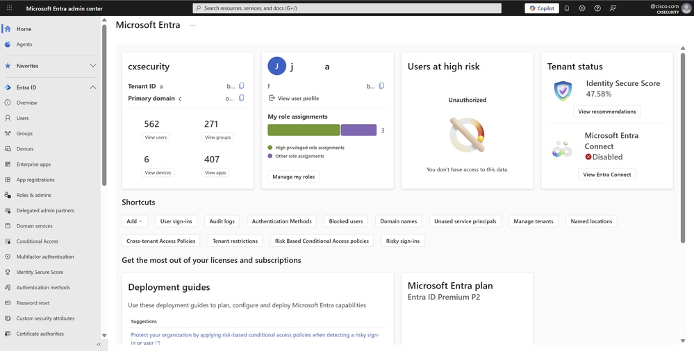 Microsoft Entra Admin Center Portal