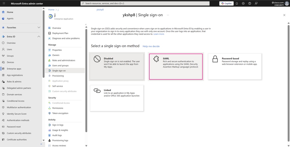 Single Sign-On Pane