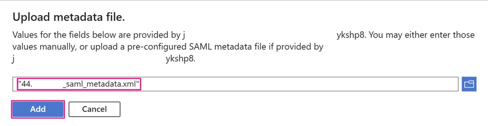 Upload Metadata File Window