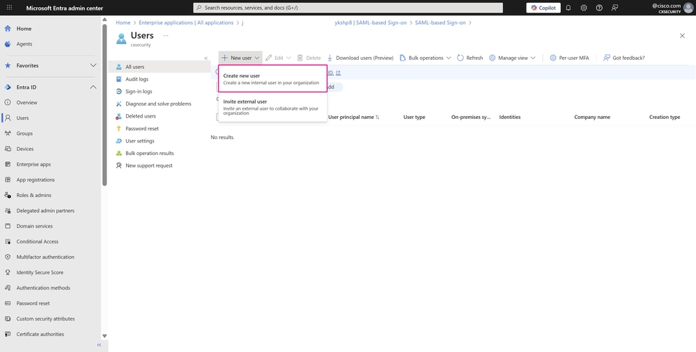 Users Dashboard - Create New User