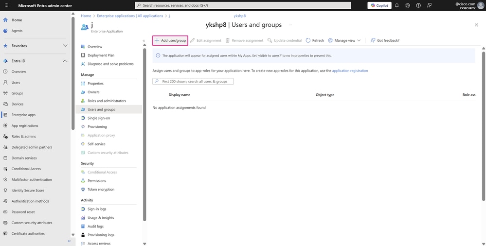User and Groups Page