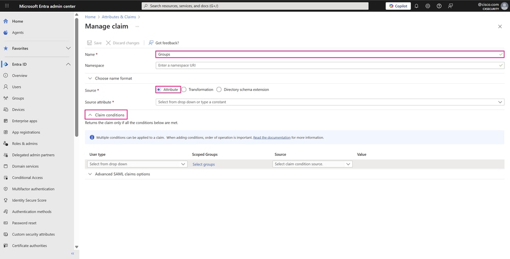 Manage Claim Page - Claim Conditions