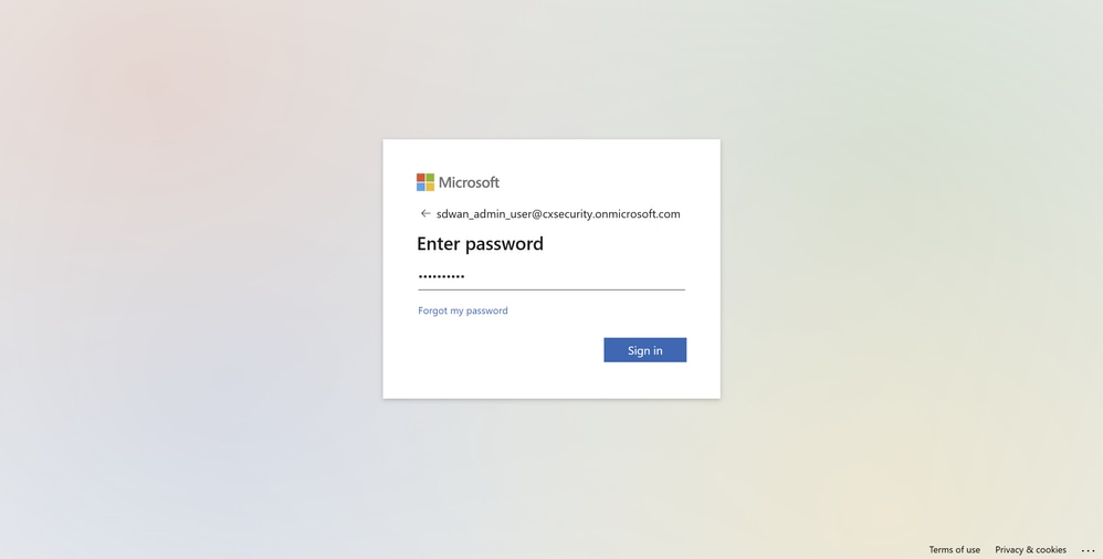 Microsoft Log In Screen - Enter Password