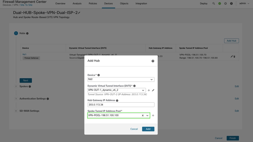 Create Spoke Tunnel Address Pool
