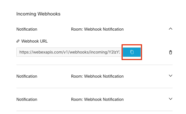 Copy the Webhook URL 