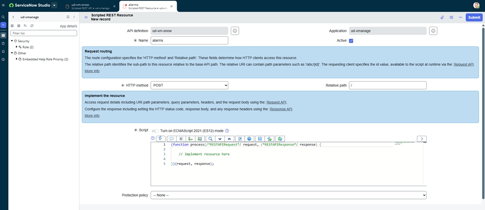 Add details to the new resource