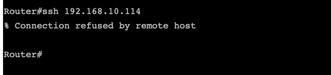 Router tied to SSH to 192.168.10.114m