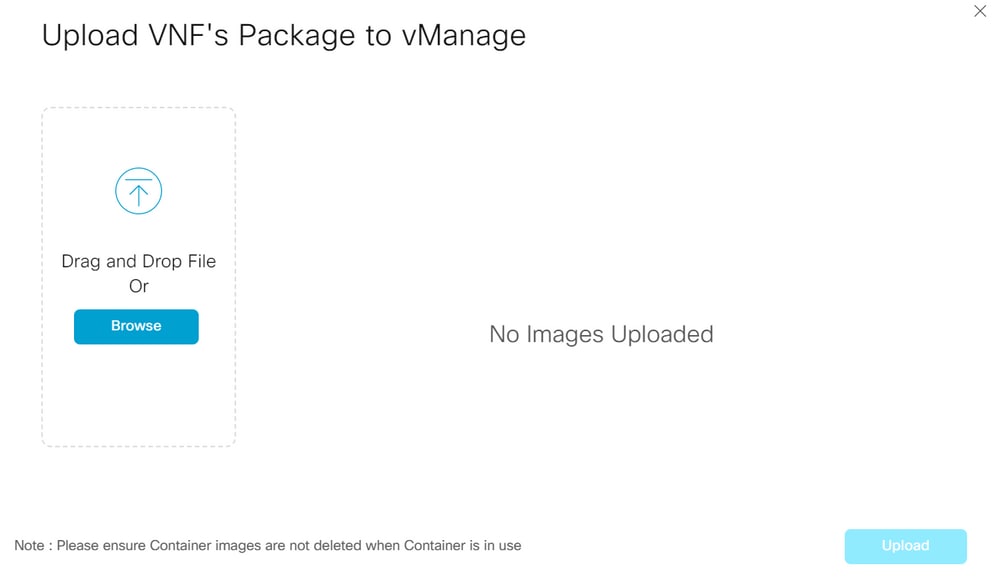 Upload VNF Package vManage