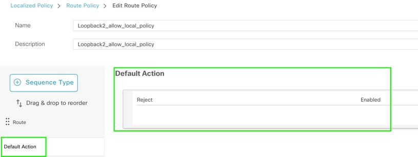 Route Policy Default Action