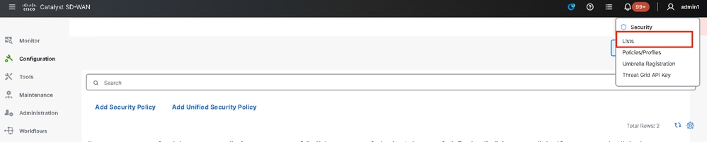 To Create or Manage Allow or Block URL Lists