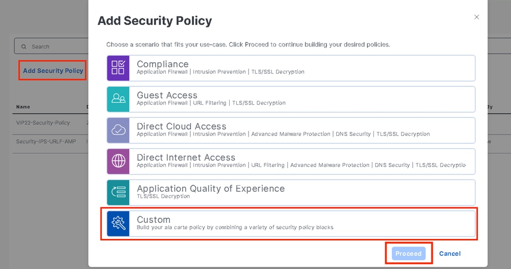 Create Security Policy