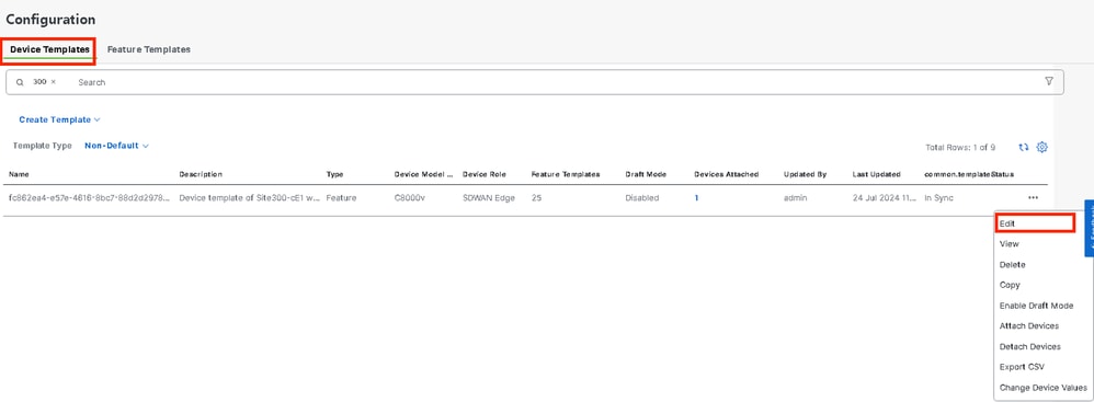 Edit Device Template.