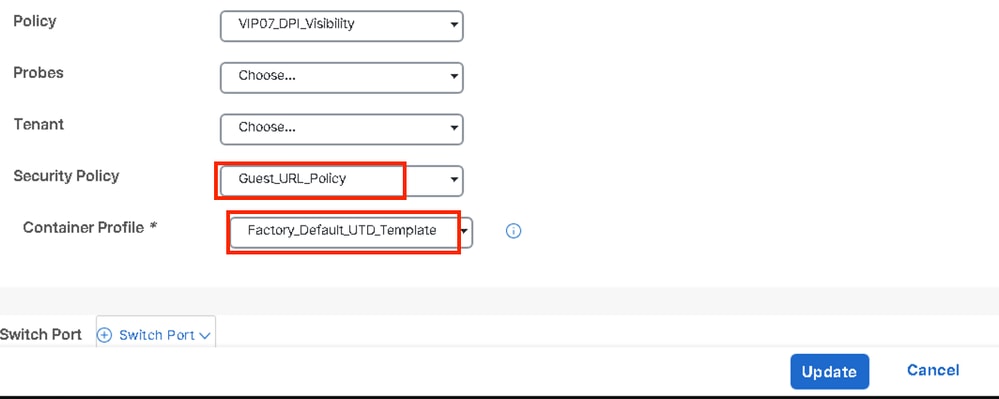 Add the URL policy in Security Policy