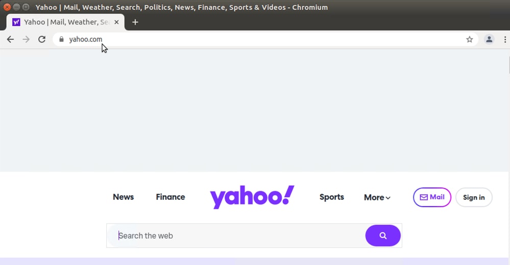 From client PC on Guest VPN, try to open yahoo.com.