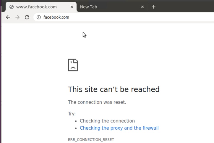 From client PC on Guest VPN, try to open facebook.com its blocked.