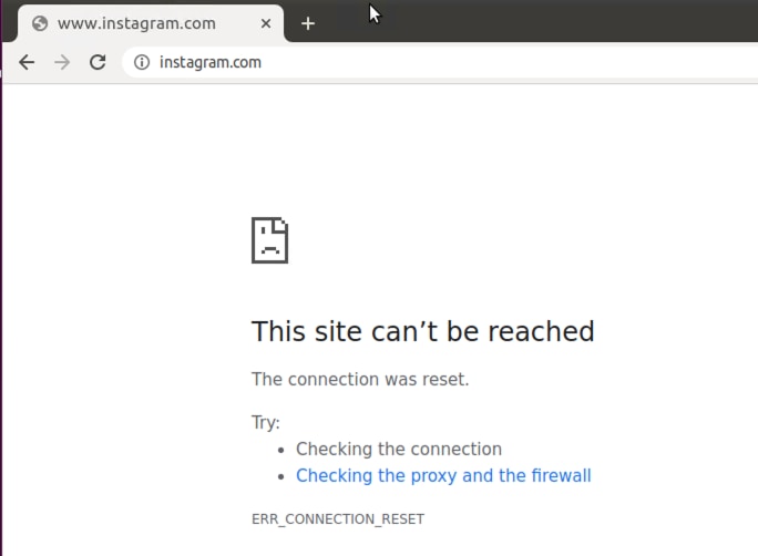 From client PC on Guest VPN, try to open instagram.com its blocked.