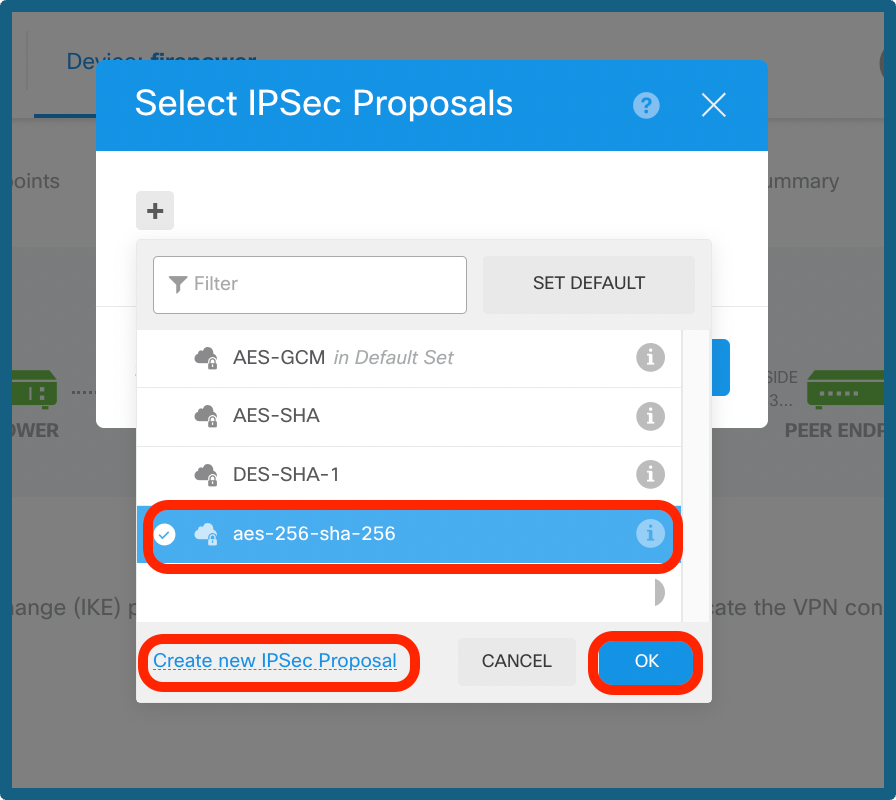 Select IPsec Proposal