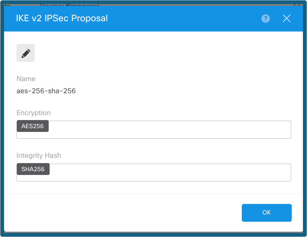 Config of IPsec Proposal